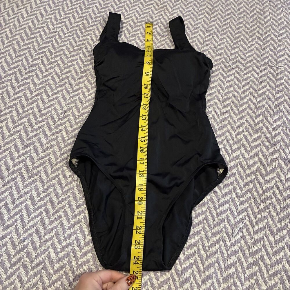 VTG LL Bean Made In Canada Black Swimsuit Size 8 Regular Shaping One Piece Nylon - Picture 4 of 9